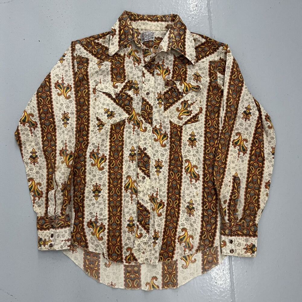 Vintage 50s Penney's Ranchcraft White Cotton Western Shirt